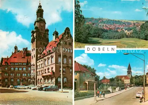 AK / Ansichtskarte Doebeln Rathaus Gesamtansicht Stadtbad Doebeln