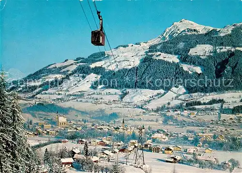 AK / Ansichtskarte Kitzbuehel_Tirol Panorama mit Kitzbueheler Horn und Seilbahn Kitzbuehel Tirol