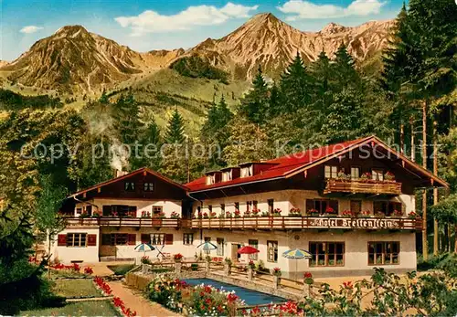 AK / Ansichtskarte Ettenhausen_Schleching Hotel und Berghotel Breitenstein mit Geigelstein und Breitenstein Ettenhausen_Schleching