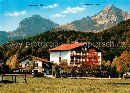 AK / Ansichtskarte Ettenhausen_Schleching Hotel Hubertus mit Breitenstein und Geigelstein Ettenhausen_Schleching