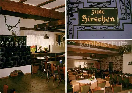 AK / Ansichtskarte Ebenhausen_Unterfranken Gasthaus Zum Hirschen Gaststube Kachelofen Ebenhausen Unterfranken