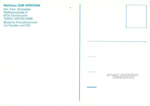 AK / Ansichtskarte Ebenhausen_Unterfranken Gasthaus Zum Hirschen Gaststube Kachelofen Ebenhausen Unterfranken