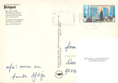 AK / Ansichtskarte Winden_Elztal Gasthof Pension Rebstock Winden Elztal