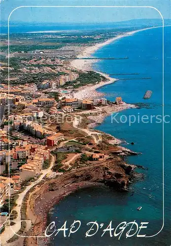 AK / Ansichtskarte Cap d_Agde en parcourant la Cote Mediterraneene vue aerienne Cap d_Agde