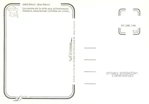 AK / Ansichtskarte Obernai_Bas_Rhin Centre de la ville vue aerienne Obernai_Bas_Rhin