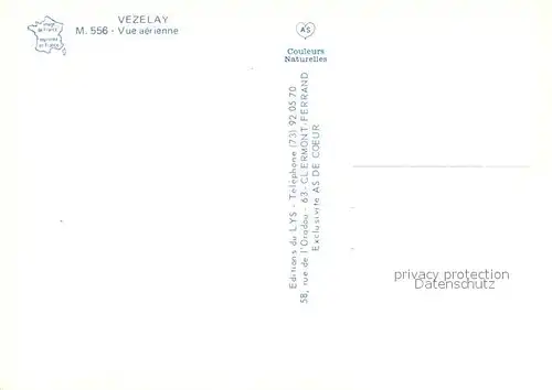 AK / Ansichtskarte Vezelay La ville et Basilique Sainte Madeleine XIIe siecle vue aerienne Vezelay