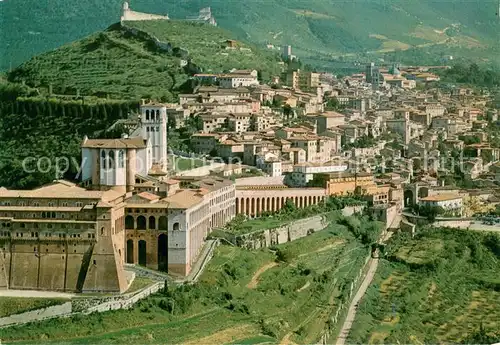 AK / Ansichtskarte Assisi_Umbria Panorama basilica veduta aerea Assisi Umbria