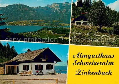 AK / Ansichtskarte Zinkenbach Almgasthaus Schweizeralm Panorama Wolfgangsee Alpen Zinkenbach