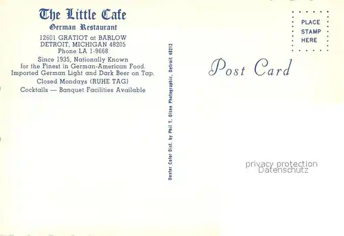 AK / Ansichtskarte Detroit_Michigan The Little Cafe Restaurant 