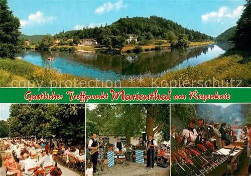 AK / Ansichtskarte Marienthal_Regenstauf Gasthof Pension Wittmann am Regenknie Biergarten Grill Musikkapelle Marienthal_Regenstauf