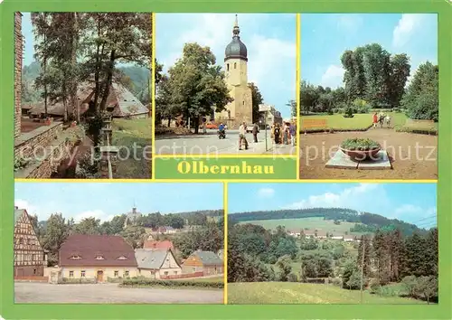 AK / Ansichtskarte Olbernhau_Erzgebirge Althammer 18. Jhdt. Technisches Denkmal Saigerhuette Gruenthal Ernst Thaelmann Platz Kirche Stadtpark Arbeiterwohnhaeuser Rungstocktal Olbernhau Erzgebirge