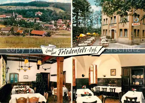 AK / Ansichtskarte Friedenfels Panorama Schlossbrauerei Schlosschenke Gastraeume Friedenfels