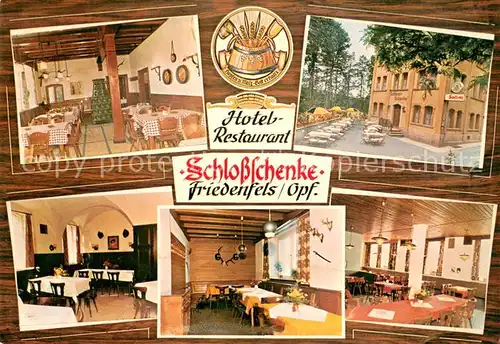 AK / Ansichtskarte Friedenfels Hotel Schloss Schenke Restaurant Gastraeume Friedenfels