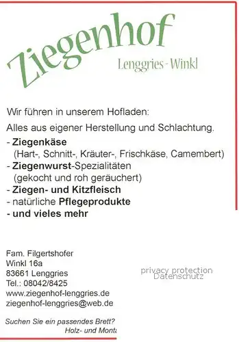 AK / Ansichtskarte Winkl_Lenggries Ziegenhof Hofladen 