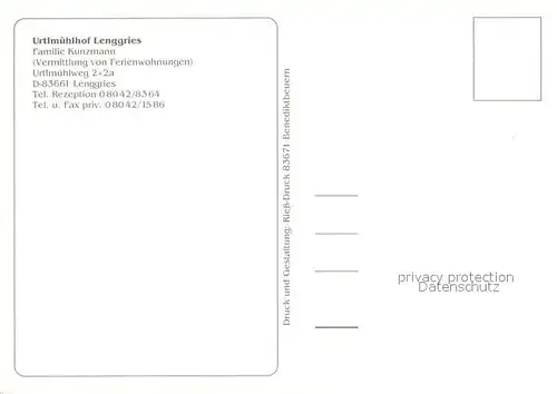 AK / Ansichtskarte Lenggries Urtlmuehlhof Lenggries Lenggries