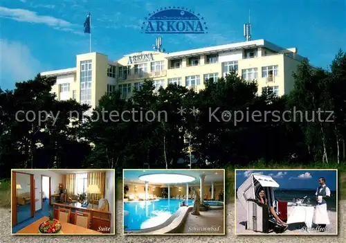AK / Ansichtskarte Binz_Ruegen Strandhotel Arkona Suite Schwimmba Strandfeeling Binz_Ruegen