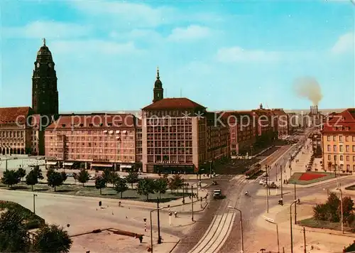 AK / Ansichtskarte Dresden Pirnaischer Platz mit Blick zur Ernst Thaelmann Strasse Dresden