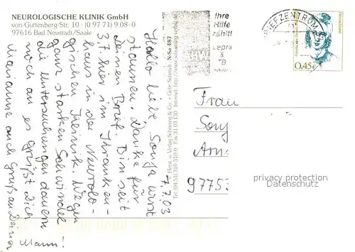 AK / Ansichtskarte Bad_Neustadt Neurologische Klinik Halle Restaurant Hallenbad Bad_Neustadt