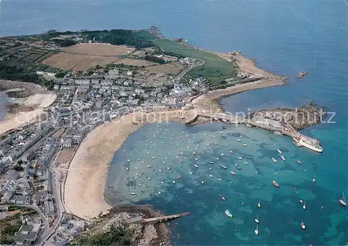 AK / Ansichtskarte St_Marys_Isles_of_Scilly Hugh town and the harbour aerial view 