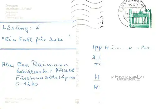 AK / Ansichtskarte Dresden Interhotel Bastei Restaurant Empfang Grill Restaurant Dresden