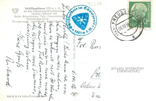 AK / Ansichtskarte Freudenstadt Schliffkopfhaus Gastraum Freudenstadt