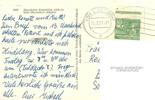 AK / Ansichtskarte Oberstdorf Alpenhotel Schoenblick Oberstdorf
