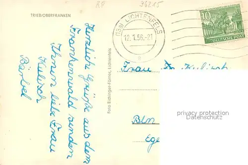 AK / Ansichtskarte Trieb_Oberfranken Schullandheim Fachwerkbau v Gut Schloss berghof Nassanger Trieb Oberfranken