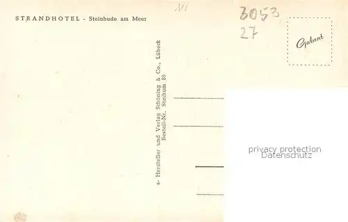 AK / Ansichtskarte Steinhude_am_Meer Strandhotel 