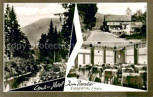 AK / Ansichtskarte Siebertal_Herzberg Hotel Zum Paradies Gastraum Siebertal Herzberg