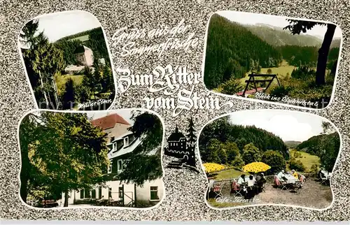 AK / Ansichtskarte Stein_Bad_Berneck Pension Zum Ritter vom Stein Ruine Stein oelschnitztal Cafe Terrasse Stein_Bad_Berneck