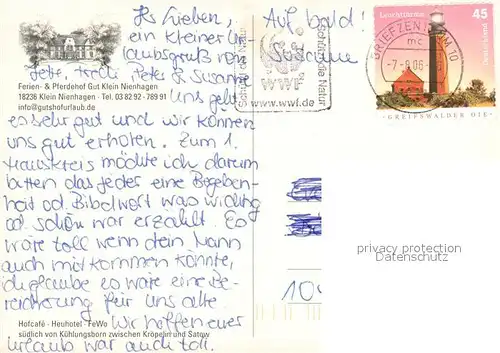 AK / Ansichtskarte Klein_Nienhagen Ferien und Pferdehof Gut Klein Nienhagen Heuhotel Klein_Nienhagen