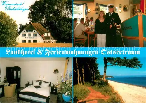 AK / Ansichtskarte Diedrichshagen_Greifswald Landhotel und Ferienwohnungen Ostseetraum Gaststube Zimmer Strand Diedrichshagen Greifswald