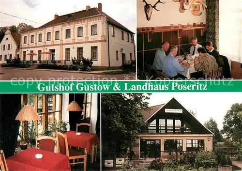 AK / Ansichtskarte Gustow Gutshof Gustow und Landhaus Poseritz Gastraeume Gustow