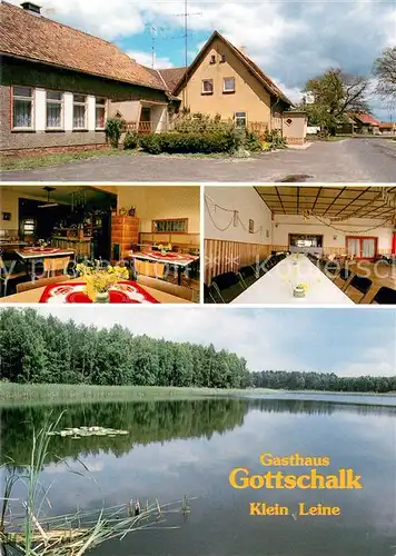 AK / Ansichtskarte Klein_Leine Gasthaus Gottschalk Gastraeume Seepanorama Klein_Leine