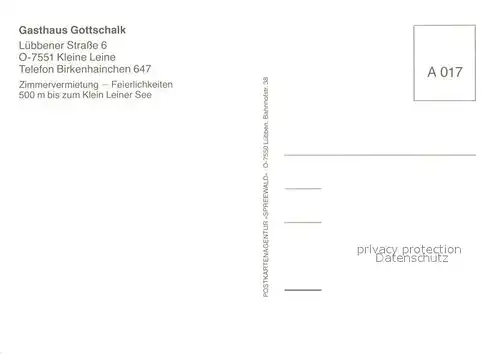 AK / Ansichtskarte Klein_Leine Gasthaus Gottschalk Gastraeume Seepanorama Klein_Leine
