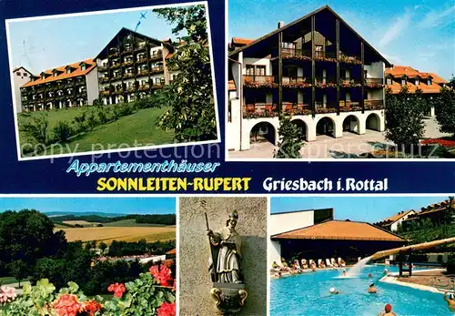 AK / Ansichtskarte Griesbach_Rottal Appartementhaeuser Sonnleiten Rupert Termalbad Panorama Griesbach Rottal