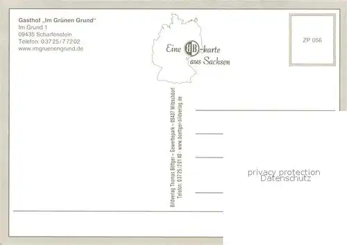 AK / Ansichtskarte Scharfenstein_Erzgebirge Gasthof Im Gruenen Grund Gaststube Kinderspielplatz Scharfenstein_Erzgebirge