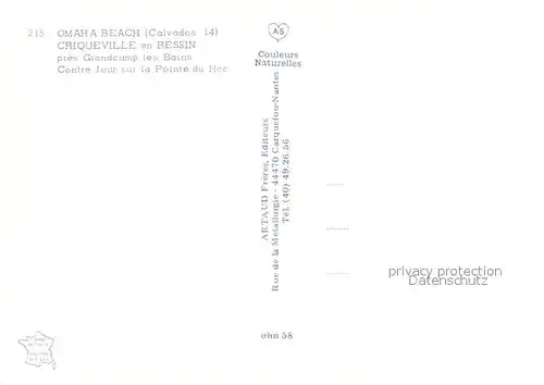 AK / Ansichtskarte Cricqueville en Bessin Omaha Beach Contre Jour sur la Pointe du Hoc vue aerienne Cricqueville en Bessin