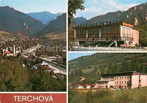 AK / Ansichtskarte Terchova Pohlad na obec Zbojnicka pivnicia Hotel Janosik Terchova