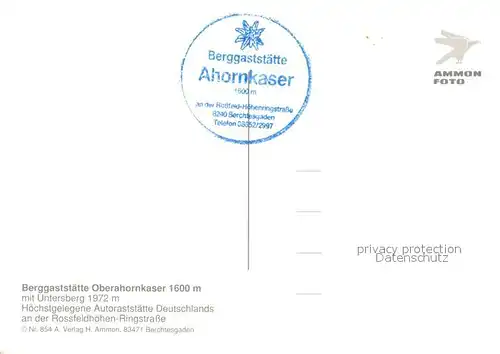 AK / Ansichtskarte Berchtesgaden Berggaststaette Oberahornkaser mit Untersberg Berchtesgadener Alpen Almvieh Kuehe Berchtesgaden