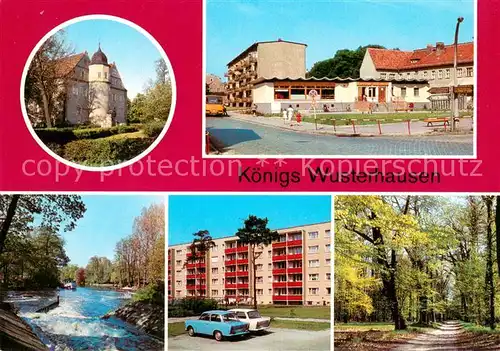 AK / Ansichtskarte Koenigs Wusterhausen Ehemaliges Jagdschloss Renaissance 16. Jhdt. Kaufhalle Potsdamer Strasse OT Neue Muehle Schleuse Neubauten Tiergarten Koenigs Wusterhausen
