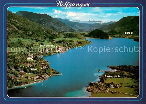 AK / Ansichtskarte St_Wolfgang_Salzkammergut Ferienparadies Wolfgangsee und Umgebung Alpenpanorama Fliegeraufnahme St_Wolfgang_Salzkammergut