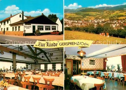 AK / Ansichtskarte Gersprenz Gaststaette Zur Linde Restaurant Panorama Odenwald Gersprenz
