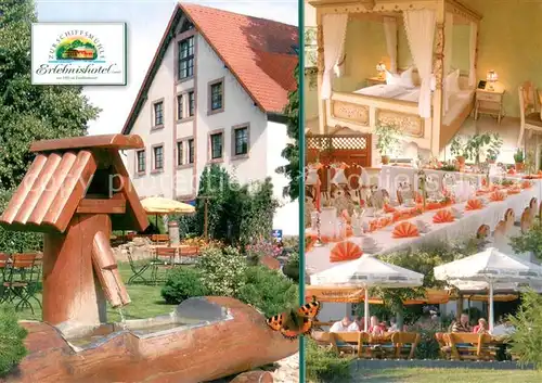 AK / Ansichtskarte Hoefgen Erlebnishof Zur Schiffsmuehle Restaurant Terrasse Brunnen Hoefgen