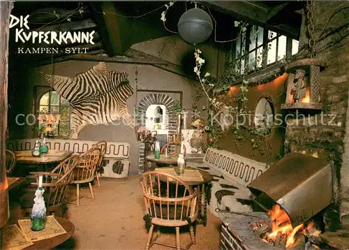 AK / Ansichtskarte Kampen_Sylt Kupferkanne Restaurant Kamin Kuenstlerlokal Nordseebad Kampen Sylt