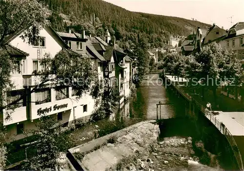 AK / Ansichtskarte Bad_Wildbad Haeuserpartie an der Enz Hotel Sonne Bad_Wildbad
