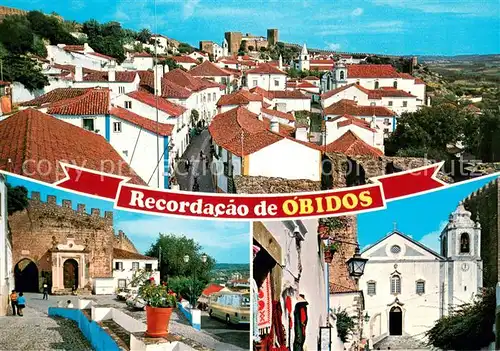 AK / Ansichtskarte Obidos Stadtpanorama mit Festung Kirche Obidos