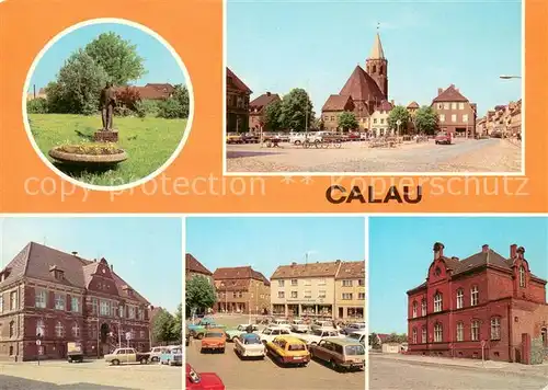 AK / Ansichtskarte Calau Park Platz des Friedens Rathaus Post Calau