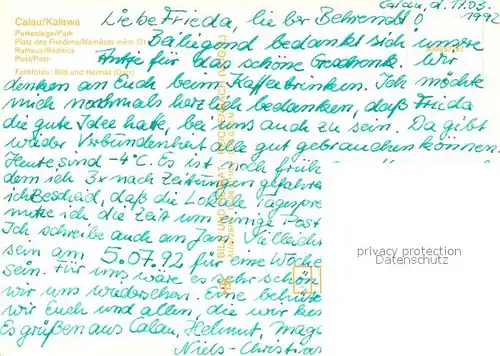 AK / Ansichtskarte Calau Park Platz des Friedens Rathaus Post Calau