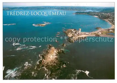 AK / Ansichtskarte Tredrez Locquemeau Pointe de Sehar Port de plaisance au fond Pointe du Dourven vue aerienne Tredrez Locquemeau